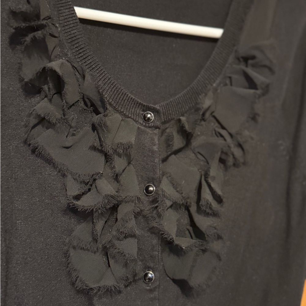 Express Black Ruffled Cardigan - Picture 2 of 5